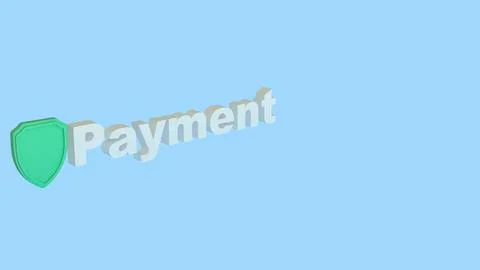 Secure Digital Payment Protection Concept 3d render. Stock Illustration