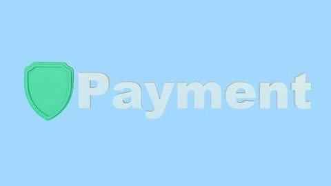 Secure Digital Payment Protection Concept 3d render. Stock Illustration