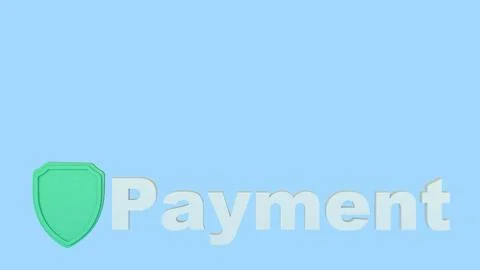Secure Digital Payment Protection Concept 3d render. 스톡 사진