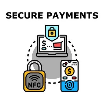 Secure digital payments protecting online financial transactions Stock Illustration