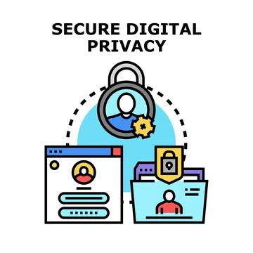 Secure digital privacy concept protecting user data online Stock Illustration