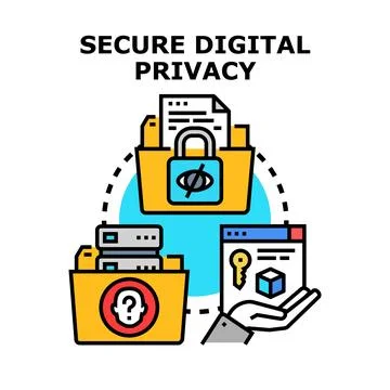 Secure digital privacy protecting user data information 스톡 일러스트