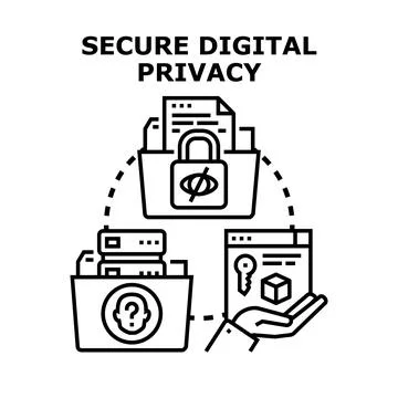 Secure digital privacy protecting user data information Stock Illustration