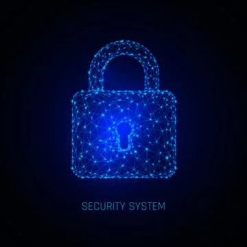 Secure digital space. Programming protection, padlock security system. Stock Illustration