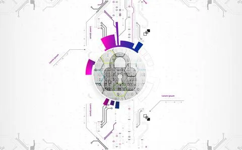 Secure digital space. Virtual confidential, programming protection. Illustration