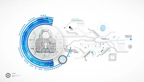 Secure digital space. Virtual confidential, programming protection. Illustration