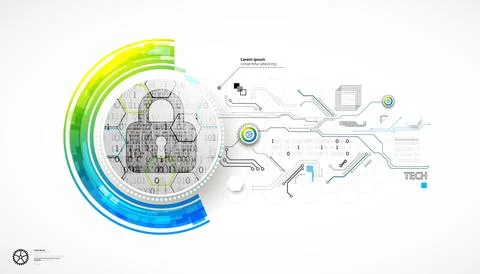 Secure digital space. Virtual confidential, programming protection. Illustration