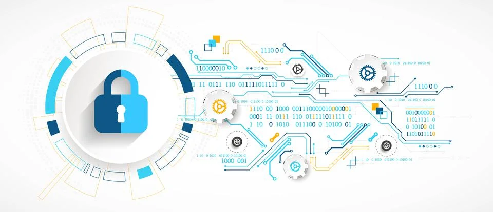 Secure digital space. Virtual confidential, programming protection. Illustration