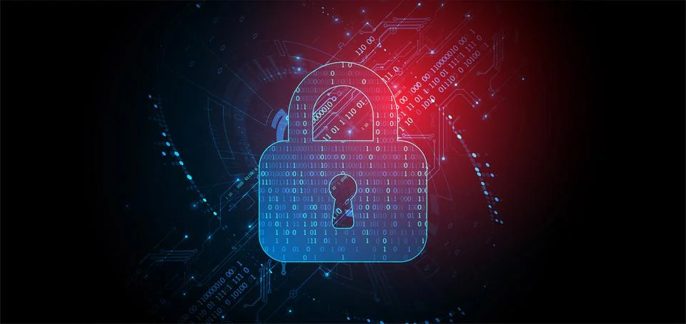 Secure digital space. Virtual confidential, programming protection. Stock Illustration