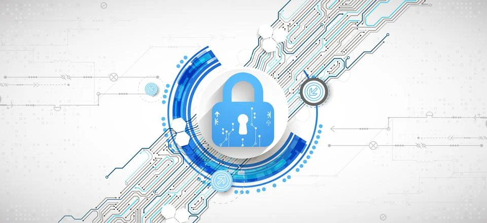 Secure digital space. Virtual confidential, programming protection. Illustration