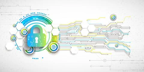 Secure digital space. Virtual confidential, programming protection. Illustration