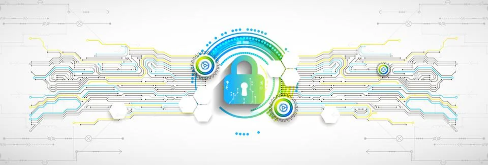 Secure digital space. Virtual confidential, programming protection. 스톡 일러스트