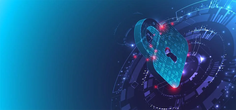 Secure digital space. Virtual confidential, programming protection. Illustration