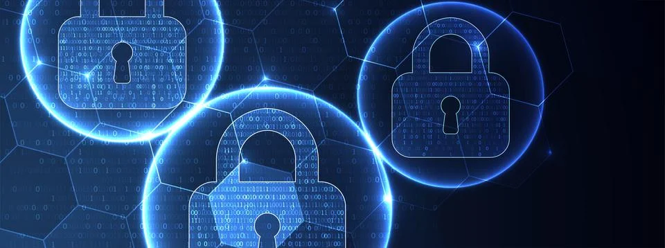 Secure digital space. Virtual confidential, programming protection. Illustration