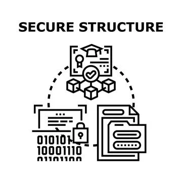 Secure digital structure ensuring data protection and privacy Stock-Illustration