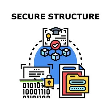 Secure digital structure ensuring data protection and privacy Illustrazione stock