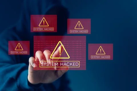 Secure digital system and network defense concept, cybersecurity protection.. 库存照片