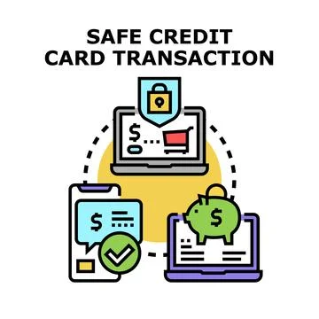 Secure digital transaction process safeguarding online payments Stock Illustration