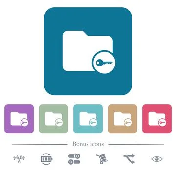 Secure directory flat icons on color rounded square backgrounds イラスト素材