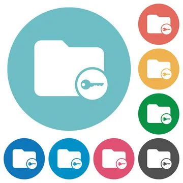 Secure directory flat round icons Stock Illustration