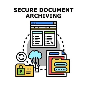 Secure document archiving with cloud data protection 스톡 일러스트