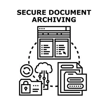 Secure document archiving with cloud data protection Stock Illustration