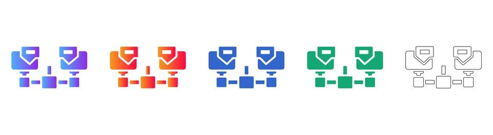 Secure Document File Exchange Icons Stockillustratie