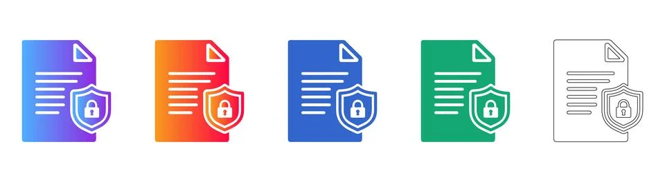 Secure Document File Icon Set イラスト素材