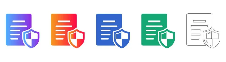 Secure Document File Icon Set イラスト素材