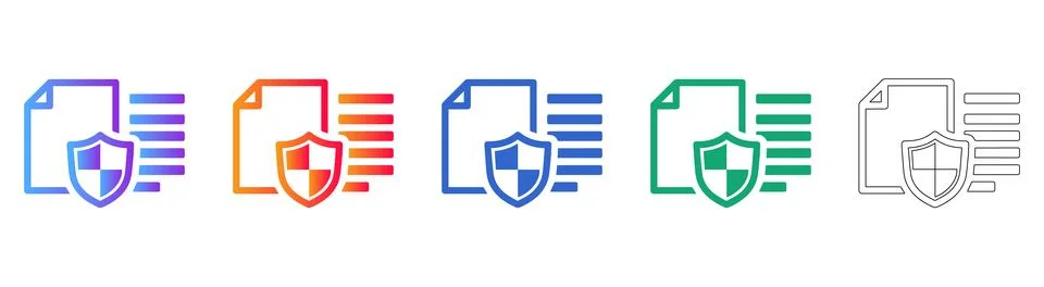 Secure Document File Icons イラスト素材