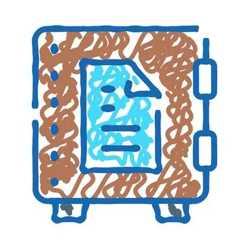 Secure document file inside safety box icon Illustrazione stock