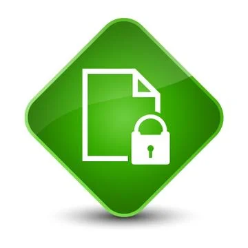 Secure document icon elegant green diamond button Ilustración de archivo