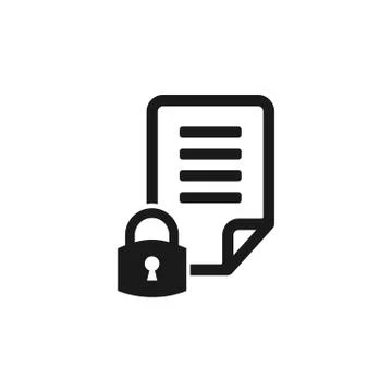 Secure document icon. File sign. Page with lock security symbol. File symbol. Stock-Illustration