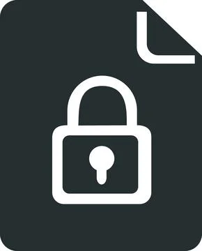 Secure document icon with padlock protection Stock Illustration