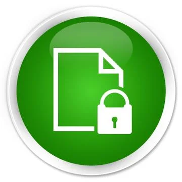 Secure document icon premium green round button Ilustración de archivo