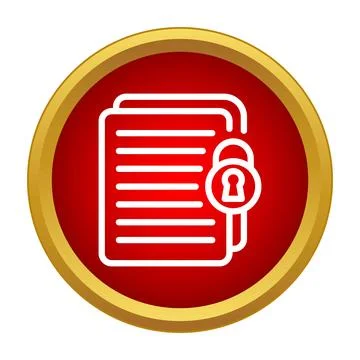 Secure document icon showing data protection and privacy Stock Illustration