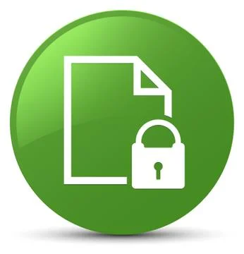 Secure document icon soft green round button Ilustración de archivo