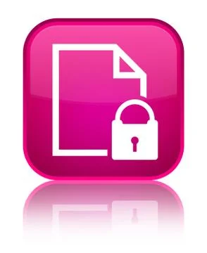 Secure document icon special pink square button Ilustración de archivo