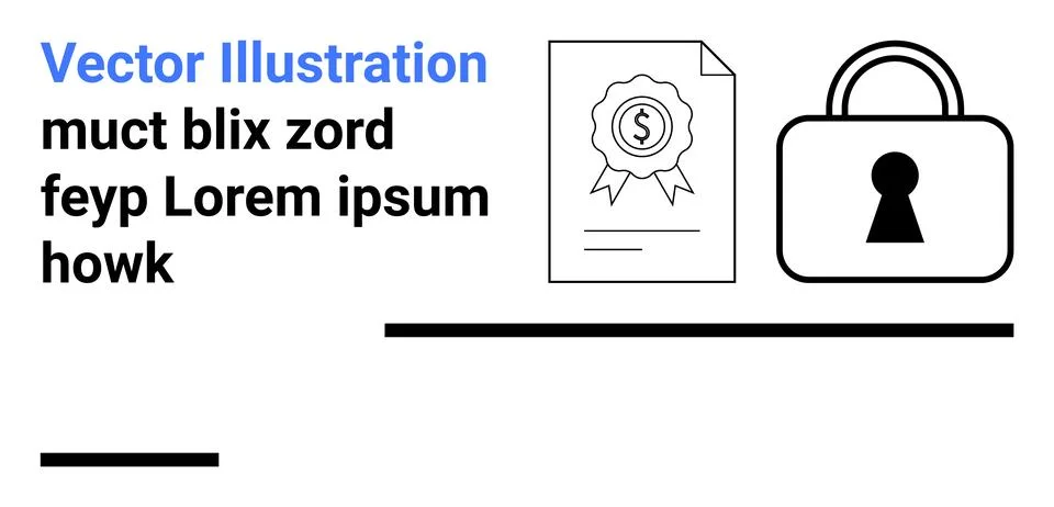 Secure Document with Lock Icon Representing Data Security and Protection Me.. Stock Illustration