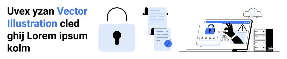 Secure Document Management and Data Protection with Cloud Integration Illustrazione stock