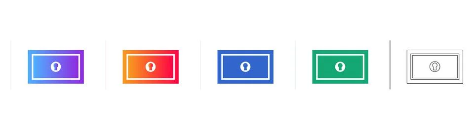 Secure Document or Safe Box Icon Set イラスト素材