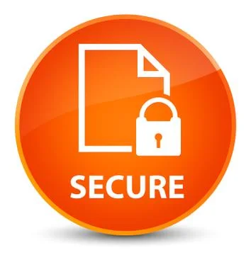 Secure (document page padlock icon) elegant orange round button Illustrazione stock