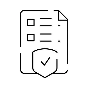 Secure document policy with verified checklist icon Stock Illustration
