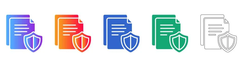 Secure Document Protection Icons イラスト素材