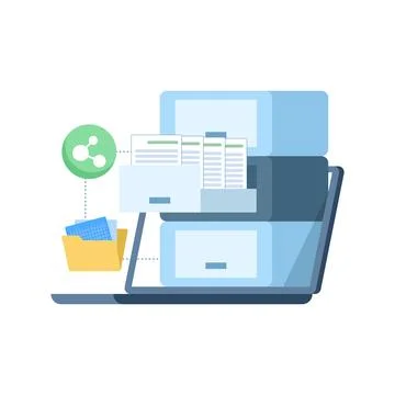 Secure document sharing icon for encrypted file storage and safe data transfer Stock Illustration