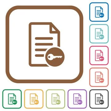 Secure document simple icons Stock Illustration