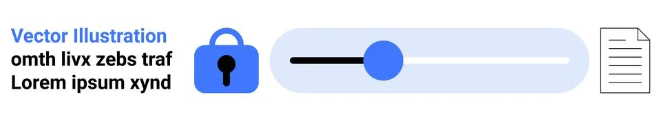 Secure Document Storage with Lock Icon and Data Slider for Privacy Control イラスト素材