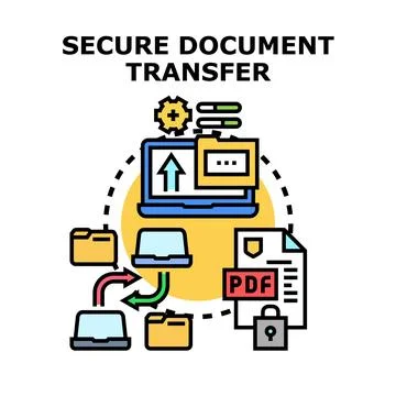 Secure document transferring with personal computer protection Stock Illustration