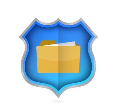 Secure documents folder shield sign concept Stock Illustration