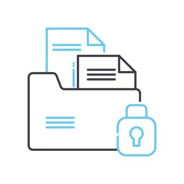 Secure documents line icon, outline symbol, vector illustration, concept sign イラスト素材